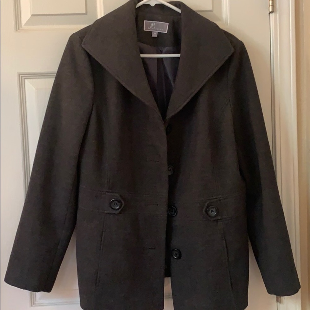 Beautiful charcoal JM Collection pea coat